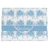 Blauw Frans Toile patroon Groot Cadeauzakje (Voorkant)