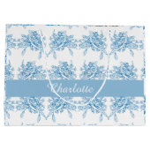 Blauw Frans Toile patroon Groot Cadeauzakje (Achterkant)