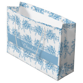 Blauw Frans Toile patroon Groot Cadeauzakje