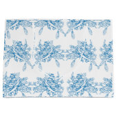 Blauw Frans Toile patroon Groot Cadeauzakje (Voorkant)