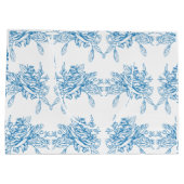 Blauw Frans Toile patroon Groot Cadeauzakje (Achterkant)