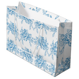 Blauw Frans Toile patroon Groot Cadeauzakje