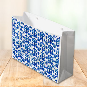 Blauw Frans Toile patroon Groot Cadeauzakje