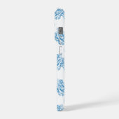 Blauw Frans Toile patroon iPhone Hoesje (Linkerkant)