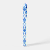 Blauw Frans Toile patroon iPhone Hoesje (Rechterkant)