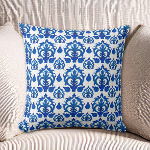 Blauw Frans Toile Patroon Kussen