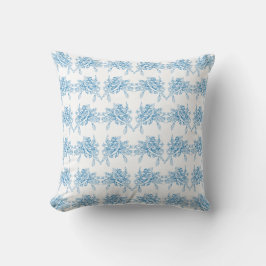 Blauw Frans Toile patroon Kussen