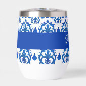 Blauw Frans Toile Patroon Monogram Naam (Voorkant)