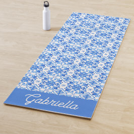 Blauw Frans Toile patroon naam Yogamat