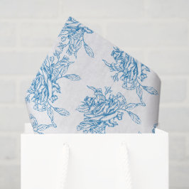 Blauw Frans Toile patroon Tissuepapier