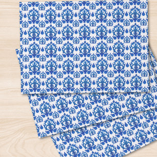 Blauw Frans Toile-patroon Tissuepapier