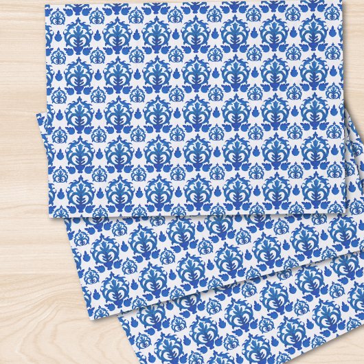 Blauw Frans Toile-patroon Tissuepapier