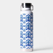 Blauw Frans Toile patroon  Waterfles (Achterkant)