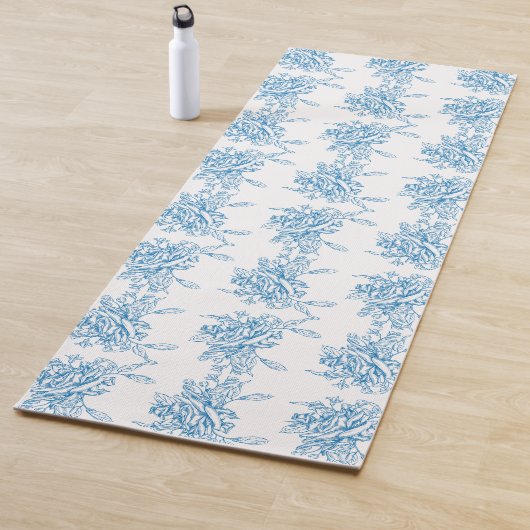 Blauw Frans Toile patroon Yogamat (In situ)