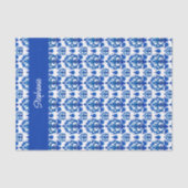 Blauw Frans Toile-patroonnaam Tissuepapier (Voorkant)
