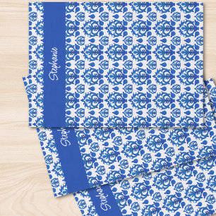 Blauw Frans Toile-patroonnaam Tissuepapier
