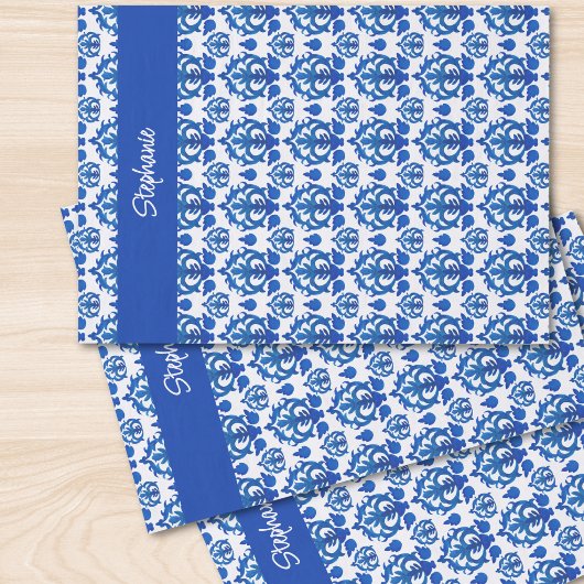 Blauw Frans Toile-patroonnaam Tissuepapier