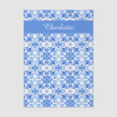 Blauw Frans Toile patroonnaam Tissuepapier (Voorkant)
