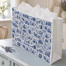Blauw Frans Toile Platteland Rozen Tak Patroon