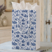 Blauw Frans Toile Platteland Rozen Tak Patroon