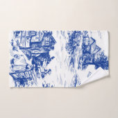 Blauw Frans Toile Ronde Bad Handdoek (Handdoek)
