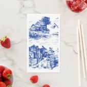 Blauw Frans Toile Ronde Servet (Insitu)