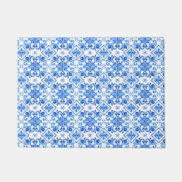 Blauw Frans Toilepatroon Deurmat