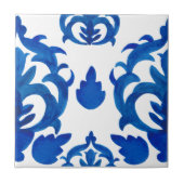 Blauw Frans Toilepatroon Tegeltje (Voorkant)