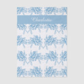 Blauw Frans Toilepatroon Tissuepapier (Voorkant)