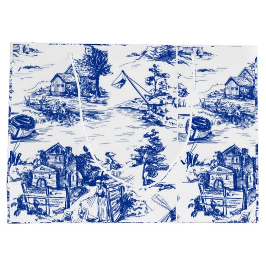 Blauw Frans toilet Groot Cadeauzakje (Achterkant)