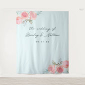 Blauw Frans Tuin Trouwfotografie Achtergrond Wandkleed (Voorkant)