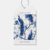  Blauw Franse Chinoiserie Peacock Bedankt Cadeaulabel (Voorkant)