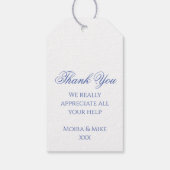  Blauw Franse Chinoiserie Peacock Bedankt Cadeaulabel (Achterkant)