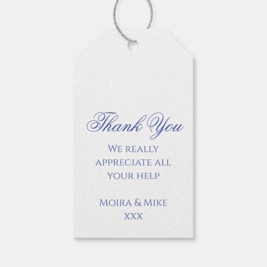  Blauw Franse Chinoiserie Peacock Bedankt Cadeaulabel (Achterkant)