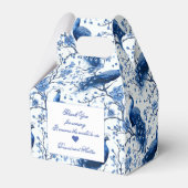 Blauw Franse Chinoiserie Peacock Floral Bedankdoosjes (Achterkant)