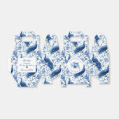 Blauw Franse Chinoiserie Peacock Floral Bedankdoosjes (Uitgevouwen)