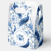 Blauw Franse Chinoiserie Peacock Floral Bedankdoosjes (Geopend)