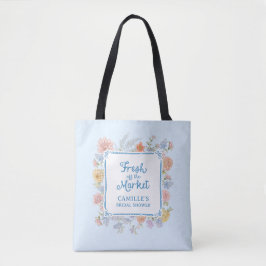 Blauw 'Fresh off the Market' Bruidsfeestcadeau Tote Bag