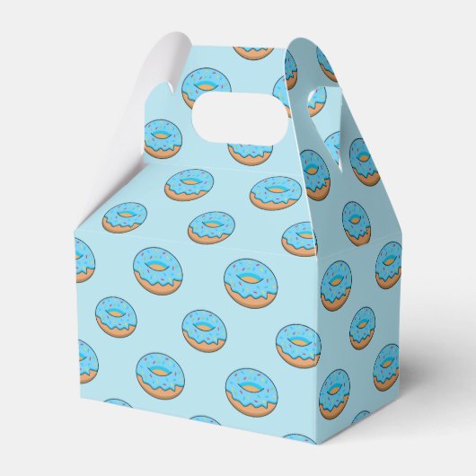 Blauw Frosted Donut met Sprinkles Cartoon Bedankdoosjes (Voorkant Zijde)