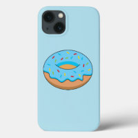 Blauw Frosted Donut met Sprinkles Cartoon
