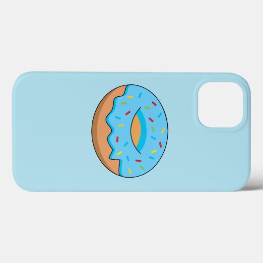 Blauw Frosted Donut met Sprinkles Cartoon Case-Mate iPhone Case (Achterkant (horizontaal))