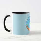 Blauw Frosted Donut met Sprinkles Cartoon Mok (Links)