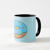 Blauw Frosted Donut met Sprinkles Cartoon Mok (Voorkant rechts)