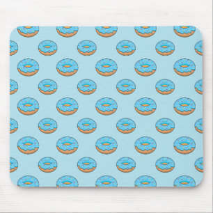 Blauw Frosted Donut met Sprinkles Cartoon Muismat
