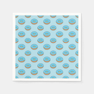 Blauw Frosted Donut met Sprinkles Cartoon Servet
