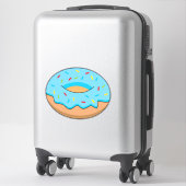 Blauw Frosted Donut met Sprinkles Cartoon Sticker (Koffer)