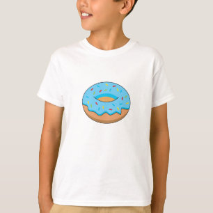 Blauw Frosted Donut met Sprinkles Cartoon T-shirt