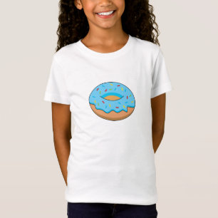 Blauw Frosted Donut met Sprinkles Cartoon T-shirt