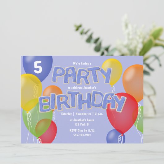 Blauw Frosting Uitsparingen Letters Cookies Jongen Kaart (Staand voorkant)