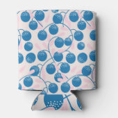 Blauw fruit, roze bladeren, naadloos ontwerp. blikjeskoeler (Achterkant)